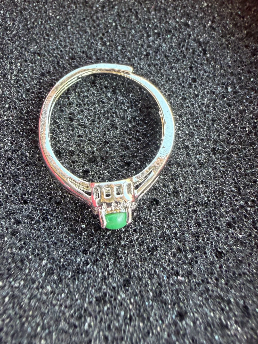 Natural Burmese Jadeite Jade A-Grade Green Cabochon Ring